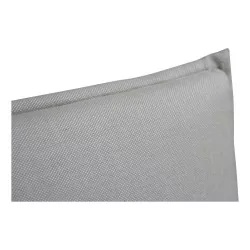 Kopfteil \"Pillow\" mit grünem Stoffbezug, Federfüllung und Knopfheftung