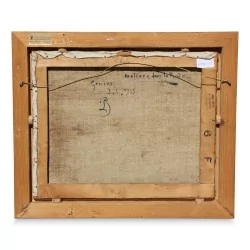 Tableau "Genève, matinée dans la rade" signé Louis Baudit (1870 - 1960).