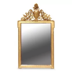 Louis XVI gilded wood mirror. France. Circa 1940.