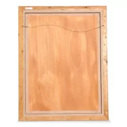 Miroir avec cadre en sapin.