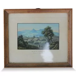 Colored engraving \"Schinznacht Baths, Canton of Aargau\"