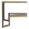 Niedriger Couchtisch aus patiniertem Messing-Vierkantrohr, bronzefarben mit klarem Glas. - Moinat - Couchtische, Beistelltische