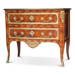 Regency style chest of drawers inlaid in violet wood with 2