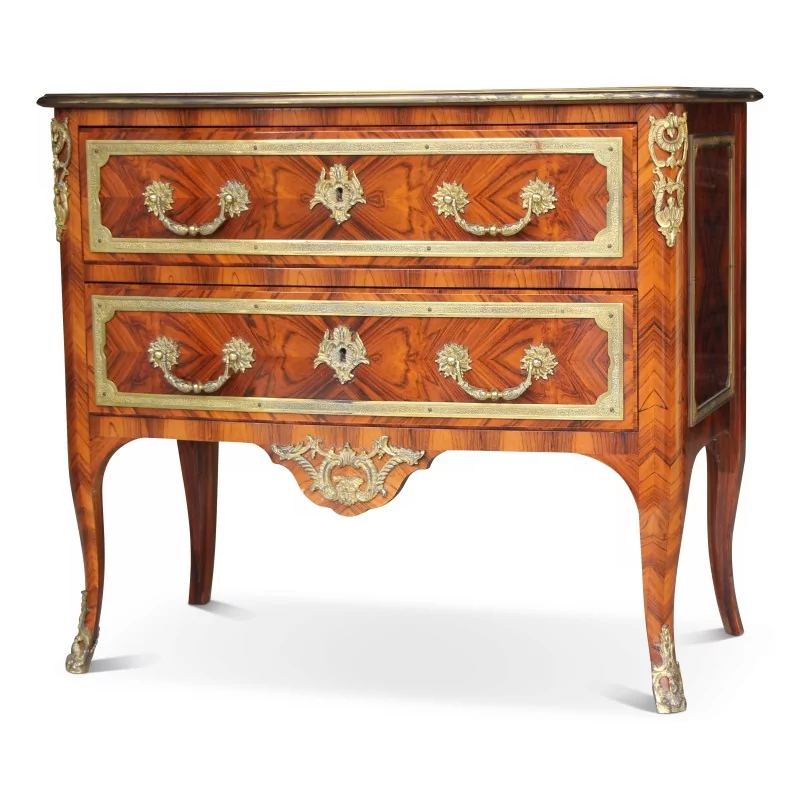 Regency style chest of drawers inlaid in violet wood with 2 - Moinat - Chests of drawers, Commodes, Chifonnier, Chest of 7 drawers Regency style chest of drawers inlaid in violet wood with 2 - Moinat - Chests of drawers, Commodes, Chifonnier, Chest of 7 drawers