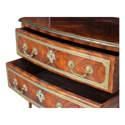 Regency style chest of drawers inlaid in violet wood with 2