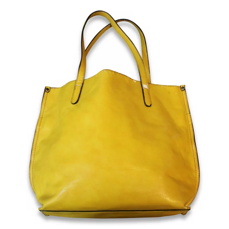 \"David Jones\" bag in golden yellow leather, red interior. - Moinat - Decorating accessories