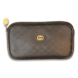 Sacoche "Gucci" en cuir noir.