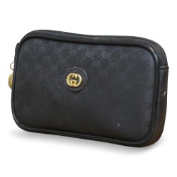 Sacoche "Gucci" en cuir noir.