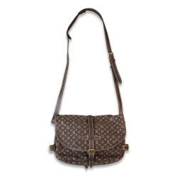 Stofftasche \"Louis Vuitton\" mit Doppeltasche, Farbe Braun.