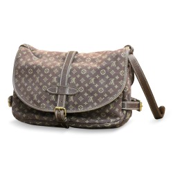Stofftasche \"Louis Vuitton\" mit Doppeltasche, Farbe Braun.