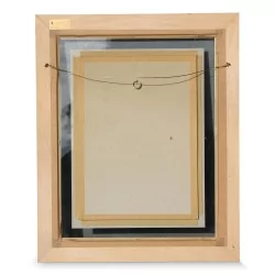 宣纸上的"Makemono"绘画。日本。