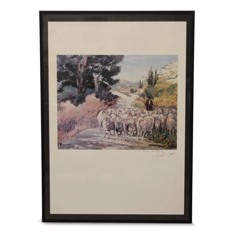 Lithograph "Flock of sheep" signed Bonnard May 72. - Moinat - Painting - Miscellaneous