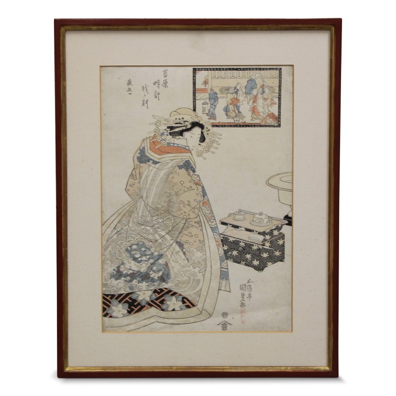 Tableau estampe japonais. - Moinat - Tableaux - Divers Tableau estampe japonais. - Moinat - Tableaux - Divers