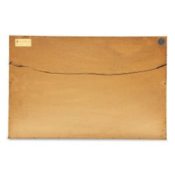 Tableau dessin sur papier "Port breton" signé Louis Baudit (1870 - 1960).