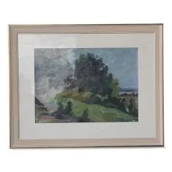 Gemälde "Flucht auf dem See", signiert Louis Perrochon (1904 - 2008).