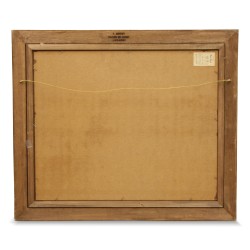 Huile sur panneau "Panier de pommes".