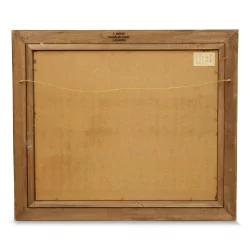 Öl auf Holz, "Apfelkorb".