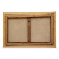 Öl auf Leinwand \"Berg, Fluss\".