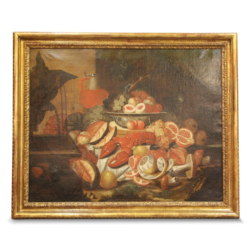 Oil on canvas \"Fruit Tray\". - Moinat - Painting - Still-life