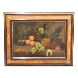 Huile sur toile "table de fruits".