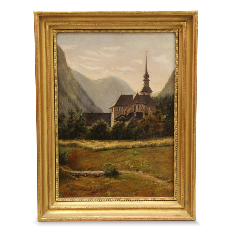 Huile sur bois "Maison bord de rivière". - Moinat - Tableaux - Divers Huile sur bois "Maison bord de rivière". - Moinat - Tableaux - Divers