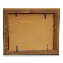 Huile sur carton "lac et montagne".