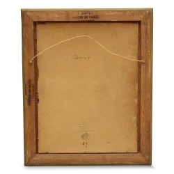 Öl auf Karton "Seeufer".