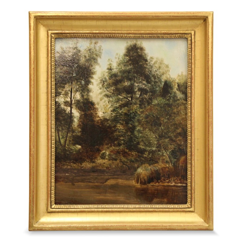 木板油画《溪岸》。 - Moinat - 画 - 景观