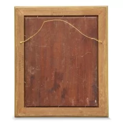 Картина маслом на дереве «Берег ручья».