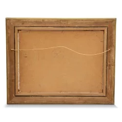 Картина маслом на картонном «ангаре».