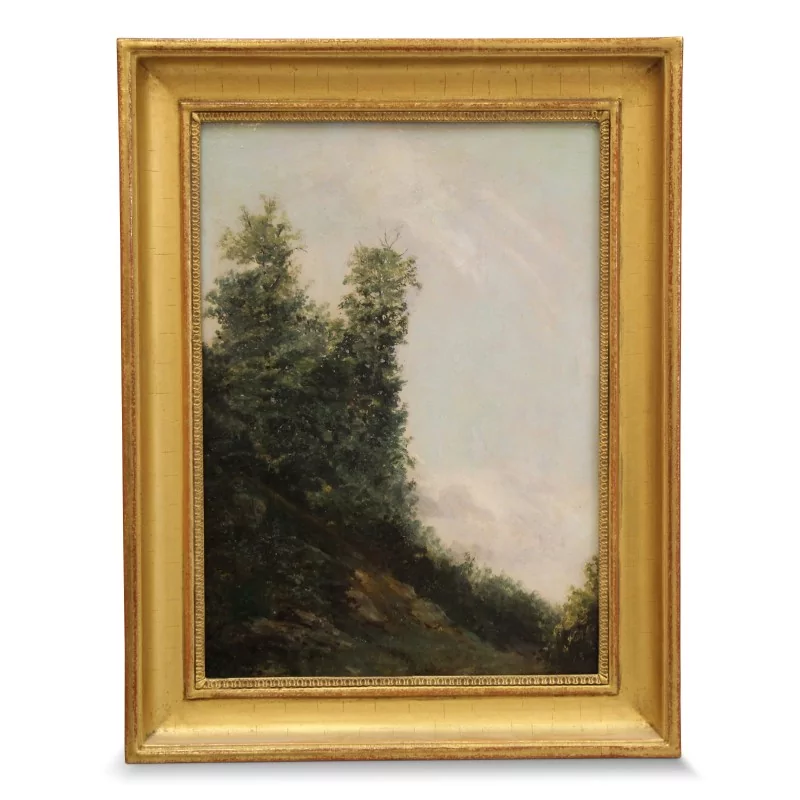 Huile sur bois "Sapin sur versant". - Moinat - Tableaux - Divers