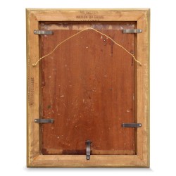 Huile sur bois "Sapin sur versant".