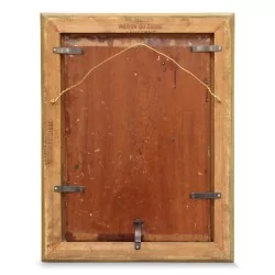 Huile sur bois "Sapin sur versant".