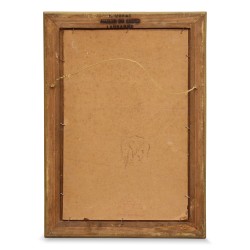 纸板油画《村庄及其教堂》。