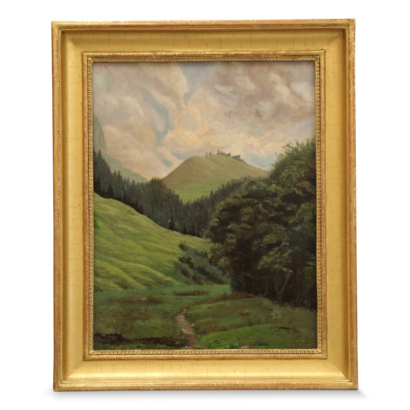 Масло на дереве \"Лес и горы\". - Moinat - Картины - Пейзаж