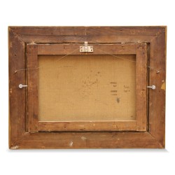 Oil on canvas \"Eiger, Mönch and Jungfrau\" signed Eugène Vernaud (19th-20th century).