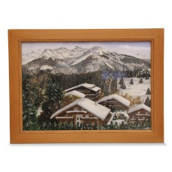 亚瑟·帕亚尔的丙烯画《雪景小屋》。