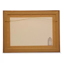 亚瑟·帕亚尔的丙烯画《雪景小屋》。