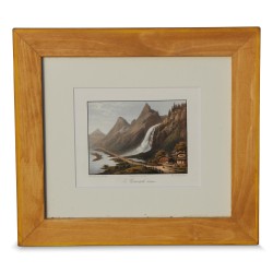 Engraving \"Le Pissevache (Valais)\" by A.Cuvillier after J. Du Bois / Imp. Lemercier, Paris.