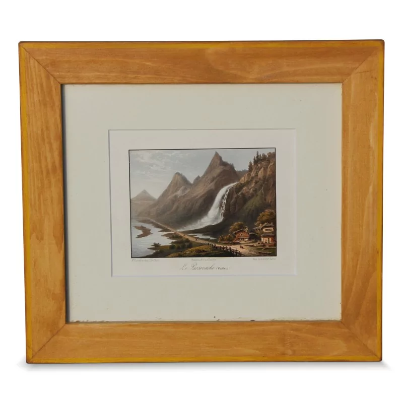 A.Cuvillier 在 J. Du Bois / Imp. 后雕刻"Le Pissevache（瓦莱州）"。勒梅尔西埃，巴黎。 - Moinat - 版画