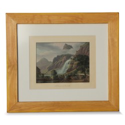 弗雷绘制的版画《皮塞瓦什瀑布》，韦伯雕刻。