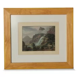 Гравюра «Водопад Писсеваш» работы Фрея, гравюра Вебера.