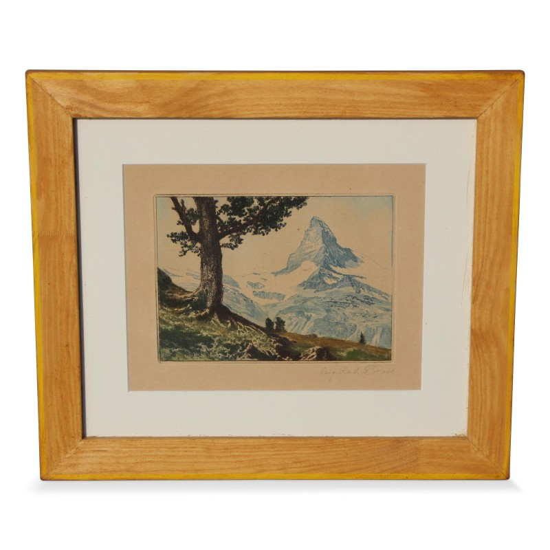 Engraving \"The Matterhorn\". - Moinat - Prints, Reproductions
