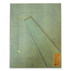 Photo frame with a \"snakeskin\" effect in green.