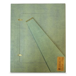 Photo frame with a \"snakeskin\" effect in green.