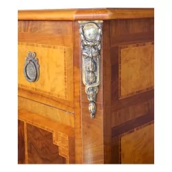 Richly inlaid TV cabinet. Door and drawers. French work. Paris.