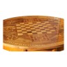 Spieltisch, Mittelsockel, reich eingelegte Platte. Waadtländer Stil. - Moinat - Tables à jeux, Tables d échangeur
