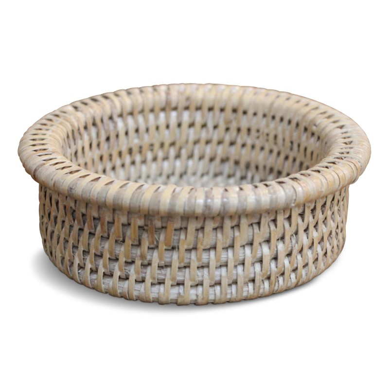 Dessous de bouteille en rotin, coloris blanc - Moinat - Accessoires de décoration