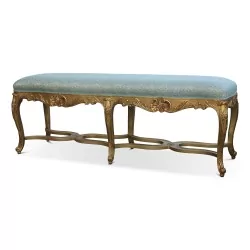 Bank im Regency-Stil aus vergoldetem Holz, Modell "Cresson". Sitzhöhe: 60 cm