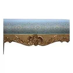 Banquette Régence bois doré, modèle "Cresson". Hauteur assise : 60 cm